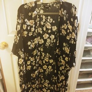 Torrid Long Floral Side-split Kimono
